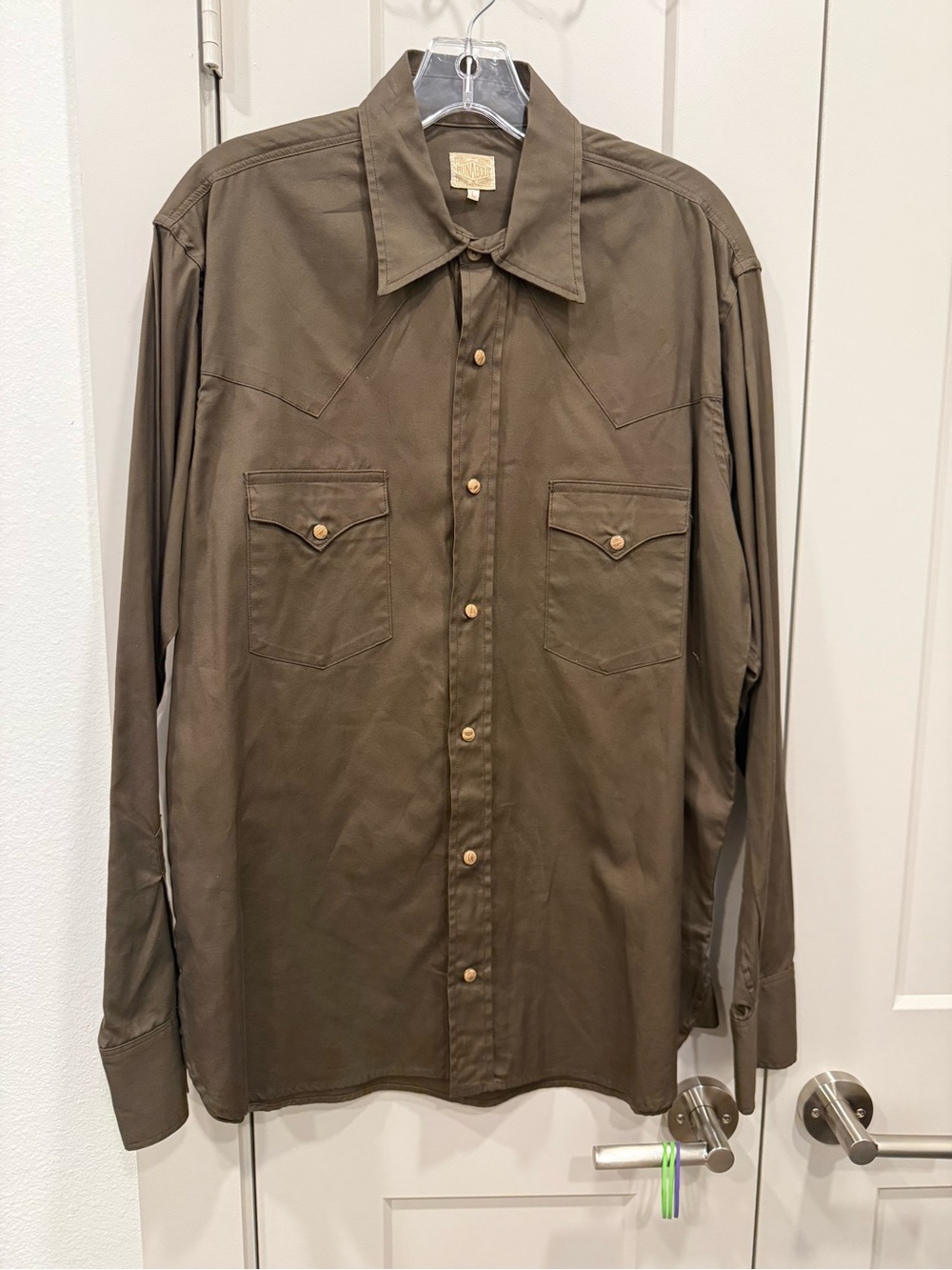 Runabout Men's Casual Long-Sleeve Button-Down Shirt in brown.